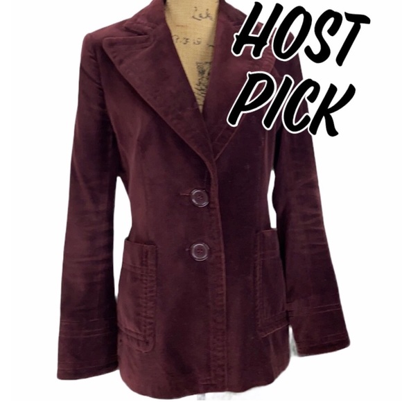 Zara Jackets & Blazers - Zara Couture Burgundy Velvet Blazer